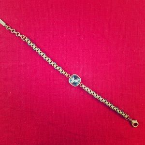 Silpada KR Gold & Blue Stone Bracelet